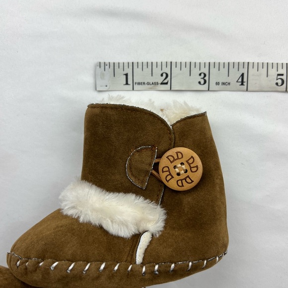 Furry Boots with Button Detail—12-18 months Brown - Picture 10 of 12